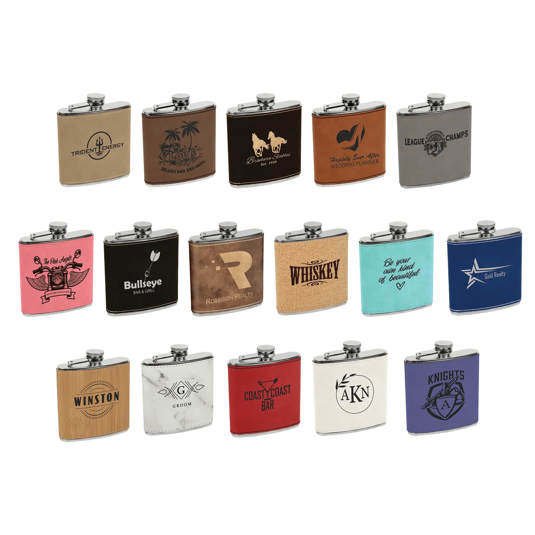 6 oz. Leather Flask