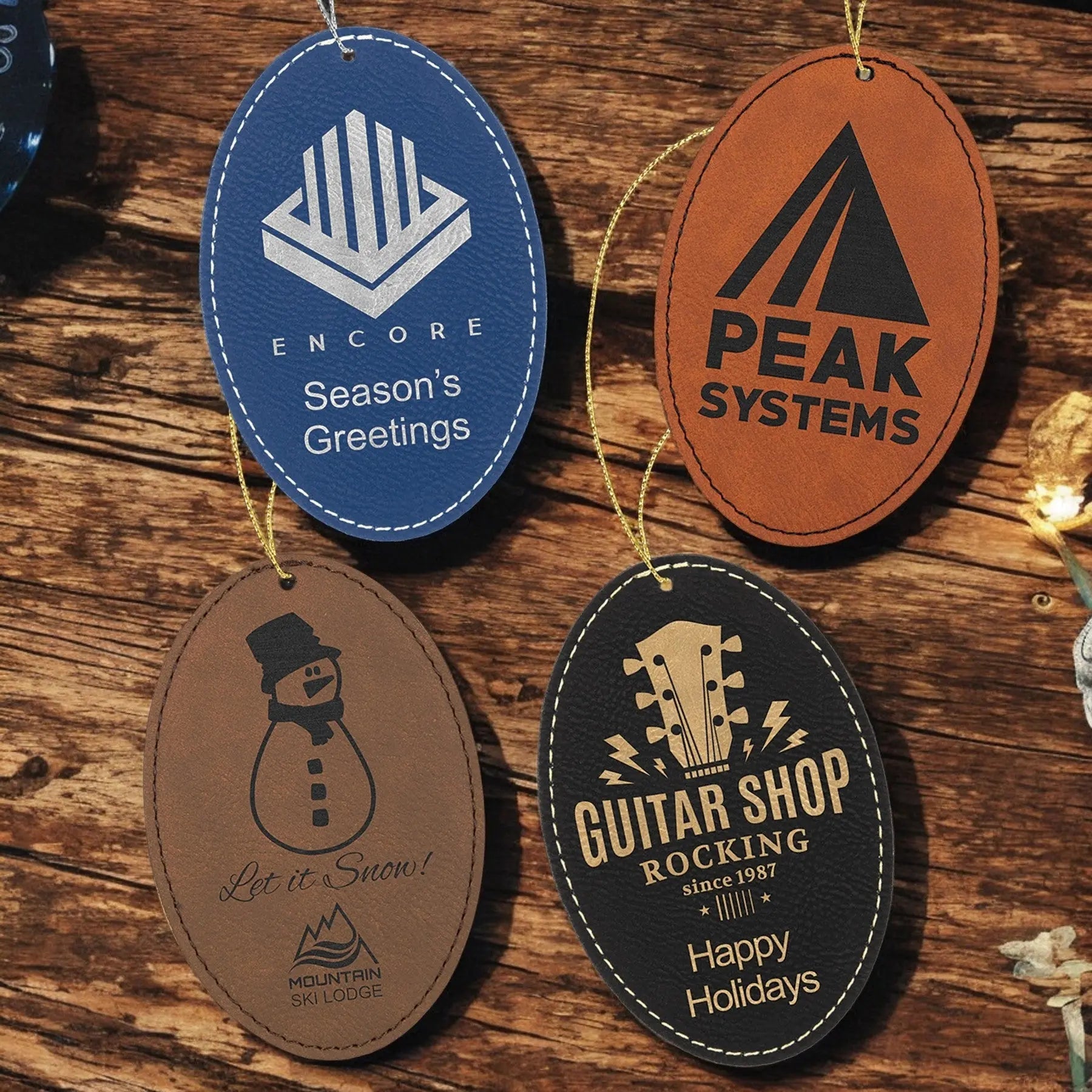 Leather Oval Ornaments