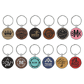 Circle Leather Keychains